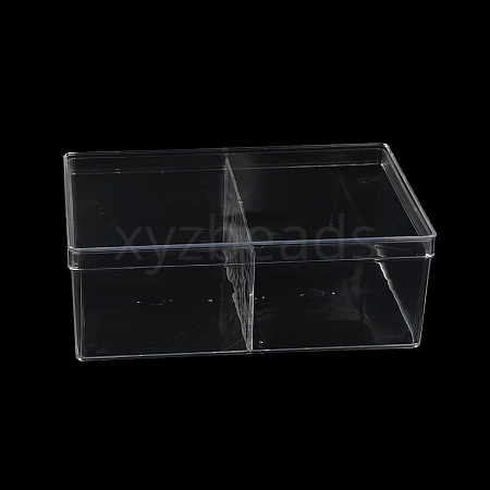 2 Grids Plastic Bead Containers with Cover CON-K002-03D-1