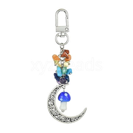 Moon Alloy Pendant Decoraiton HJEW-JM01393-03-1