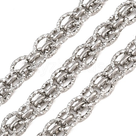 304 Stainless Steel Textured Oval Link Chain SA-CBA23D8-07P-1