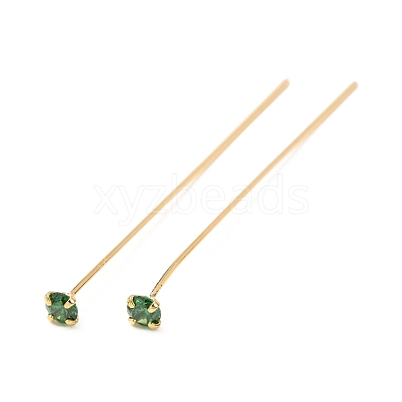 Brass Micro Pave Cubic Zirconia Stud Earring Findings CU-CBA4618-01G-05-1