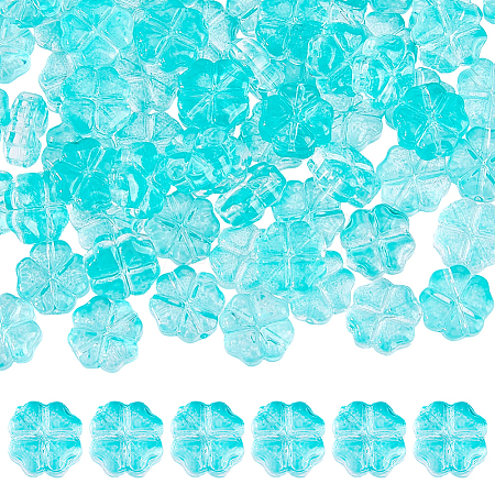 100Pcs Transparent Spray Painted Glass Beads GLAA-DC0001-61A-1
