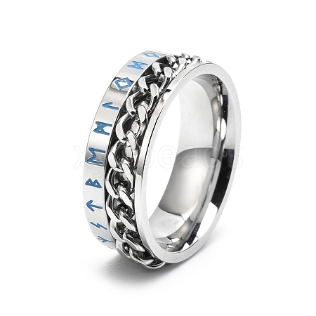 Rotatable Titanium Steel Finger Ring PW-WGE3233-03-1