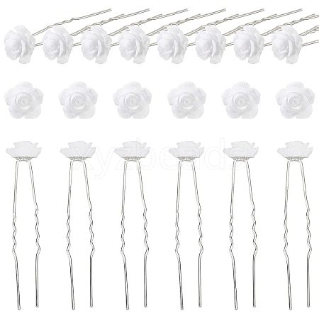 CHGCRAFT 20Pcs Platinum Tone Alloy Hair Forks OHAR-CA0001-05-1