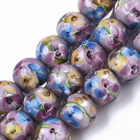 Handmade Lampwork Beads Strands LAMP-T007-04I-1