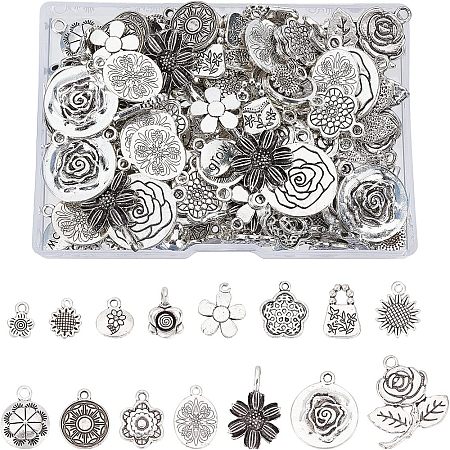150Pcs 15 Style Tibetan Style Alloy Pendants TIBEP-FH0001-13-1