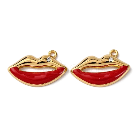 304 Stainless Steel Enamel Pendants STAS-L299-05G-1