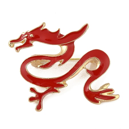 Alloy Dragon Enamel Pins Brooches JEWB-M046-06A-02G-1