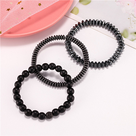 Fashionable and luxurious men's Alloy Beaded Multi-strand Bracelets with zircon beads QS1989-1-1