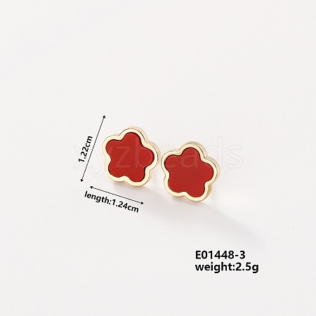 Elegant Five-Leaf Flower Stud Earrings for Women AB2788-3-1