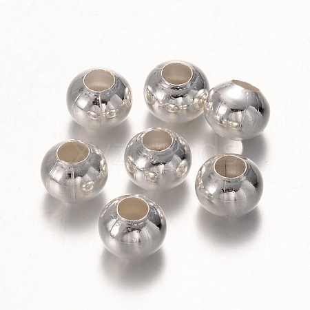 Silver Color Plated Iron Round Spacer Beads X-E188Y-S-1