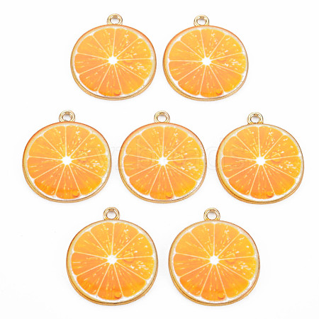 Light Gold Alloy Enamel Pendants X-ENAM-S126-128-1