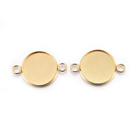 201 Stainless Steel Cabochon Connector Settings STAS-F191-15G-E-1