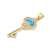 Brass Micro Pave Cubic Zirconia Pendants KK-I723-49B-G-2