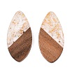 Transparent Resin and Walnut Wood Pendants RESI-T057-05N-2