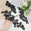 Gorgecraft 4 Pairs 2 Style Flower Polyester Embroidery Cloth Iron on/Sew on Appliques DIY-GF0008-83-3