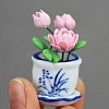 Polymer Clay Lily with Resin Basket Miniature Ornaments PW-WGD70FB-01-4