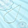 Boho Natural Cultured Freshwater Pearl & Round Seed Beaded Braided Necklaces for Women NJEW-JN06187-01-1