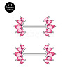 G23 Titanium Pink Cubic Zirconia Nipple Rings WG912A9-28-1