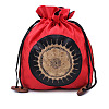 Chinese Style Brocade Good Luck Fortune Drawstring Gift Blessing Bags PAAG-PW0005-08K-1