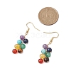 7 Chakra Round Gemstone Cluster Dangle Earrings EJEW-TA00514-3