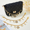 3Pcs Alloy Key Bowknot & Brass Micro Pave Cubic Zirconia Heart Pendant 304 Stainless Steel Bag Decorative Chains HJEW-HS00106-3