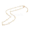 Brass Rhombus Link Chain Necklaces NJEW-JN03448-1