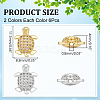 12Pcs 2 Colors Rack Plating Brass Micro Pave Clear Cubic Zirconia Beads KK-WR0001-61-2