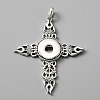 Alloy Rhinestone Hang Snap Base Pendant for Interchangeable Snap Charms Jewelry Making FIND-WH0145-68B-1