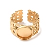Woven Bezel 304 Stainless Steel Cuff Ring Components SA-CBAD8FA-01G-02-2