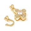 Rack Plating Brass Micro Pave Clear Cubic Zirconia Fold Over Clasps KK-S384-14G-2