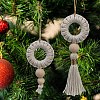 Handmade Cotton Woven Christmas Wreath Macrame Pendant Decorations PW-WGD54F2-01-4