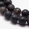 Natural Black Agate Bead Strands G-K166-12-6mm-03-3