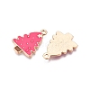 Christmas Theme Rack Plating Alloy Enamel Pendants ENAM-T021-17KCG-2