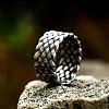 Knitted Textured 304 Stainless Steel Finger Rings FS-WG9203F-08-1