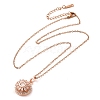 Brass Pave Clear Glass Flower Pendant Necklaces NJEW-M080-07A-2