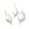 Natural Baroque Pearl Keshi Pearl Copper Wire Wrapped Connector Charms PALLOY-JF02085-01-1