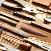 4 Pcs 4 Styles Natural Leather Craft Slicker TOOL-GA0001-32-4