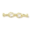 Brass Micro Pave Clear Cubic Zirconia Fold Over Clasps KK-K371-14G-1