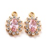 Real 18K Gold Plated Brass Micro Pave Cubic Zirconia Charms ZIRC-Z023-04E-NR-2