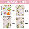 20Pcs 4 Styles Polycotton(Polyester Cotton) Printed Packing Pouches Drawstring Bags ABAG-TA0002-10-4