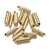 Brass Slide On End Clasp Tubes KK-TAC0003-04F-G-1