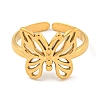 Ion Plating(IP) 304 Stainless Steel Butterfly Open Cuff Ring for Women RJEW-A043-21G-2