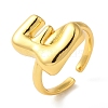 Initials Brass Open Cuff Ring for Women RJEW-N046-02E-G-1