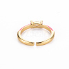 Brass Enamel Cuff Rings RJEW-T016-29A-NF-2