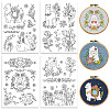 4 Sheets 11.6x8.2 Inch Stick and Stitch Embroidery Patterns DIY-WH0455-185-1