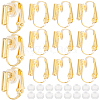 SOFPLATE 24Pcs Brass Clip-on Earring Converters Findings KK-SP0001-16G-1