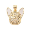 Brass Micro Pave Clear Cubic Zirconia Pendant KK-I712-34G-1