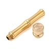 Golden Tone Brass Wax Seal Stamp Head with Bamboo Stick Shaped Handle STAM-K001-05G-N-2