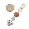 Natural Red Agate & Dalmatian Jasper & Green Aventurine Beaded Pendant Decorations HJEW-JM02407-02-3