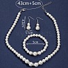 Round ABS Plastic Imitation Pearl Beaded Necklaces & Dangle Earring & Bracelets Sets FS-WG32AE8-01-2